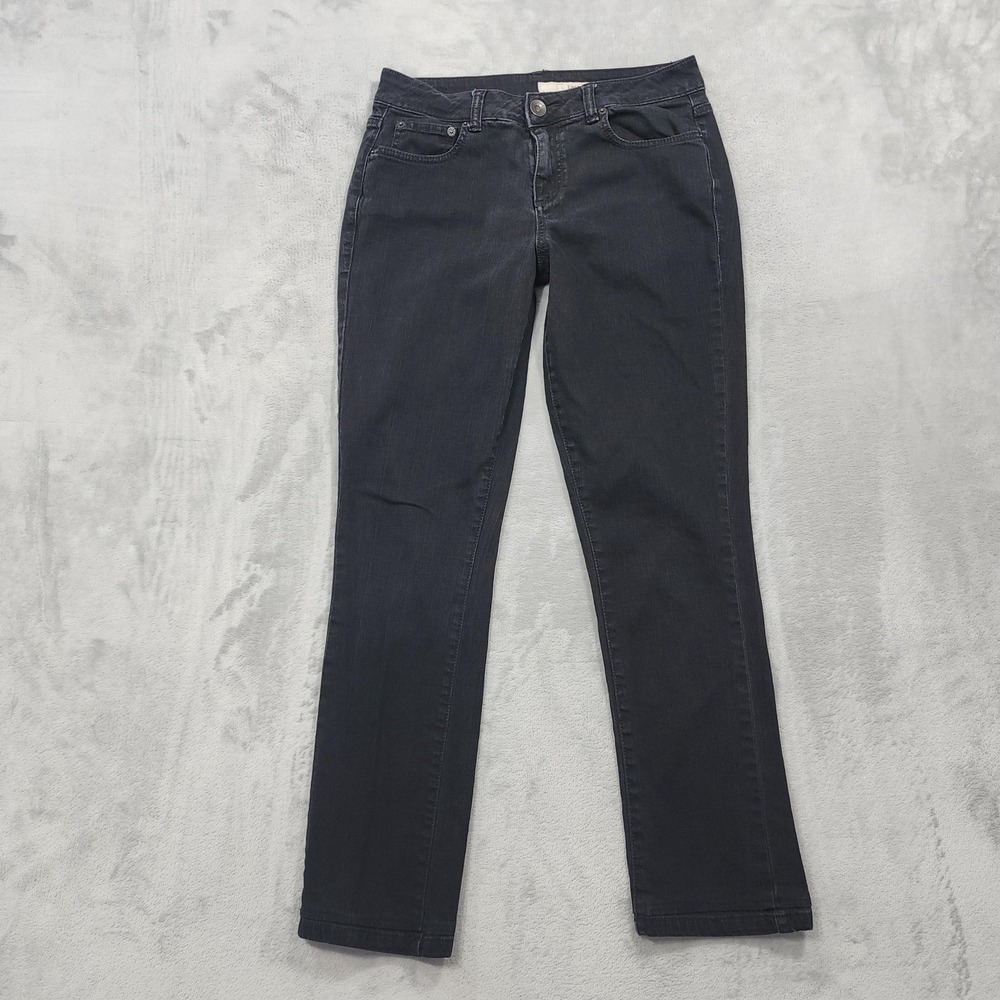 DKNY Jeans Jeans Womens 8 Black Mid Rise Skinny Slim Stretch Charcoal Denim